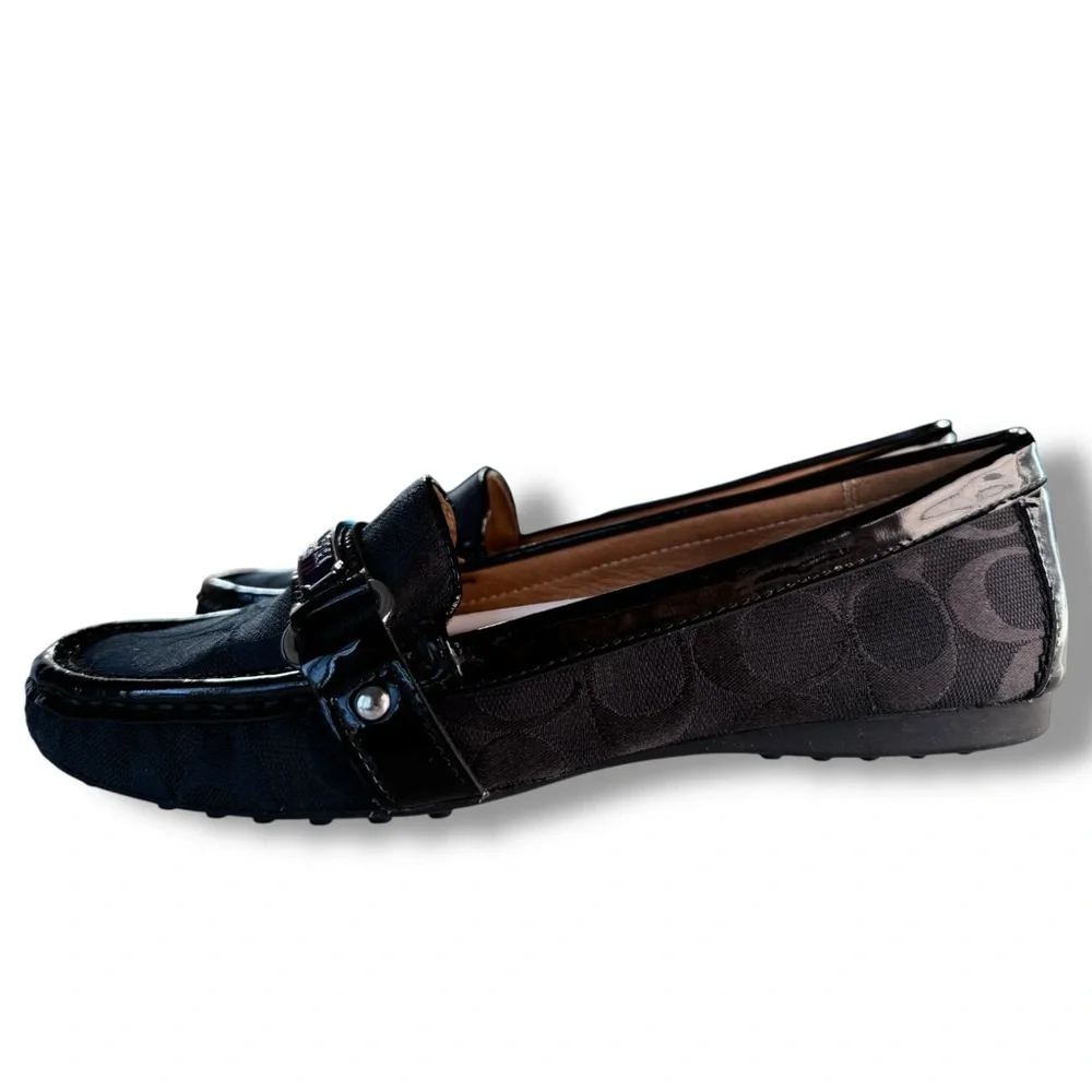 Coach Felisha Woven Classic Print Logo Loafers Shoes Size 8